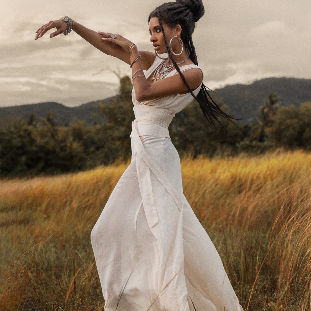 AYAsacredwear | Off White Silk Cotton Jumpsuit • Wedding Bridal Jumpsuit | Jedi